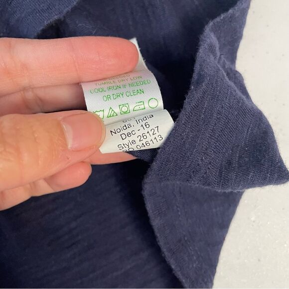 Lilly Pulitzer Navy Blue Del Lago Tunic Flare Sleeve Shift Dress Tasseled sz M - Picture 9 of 11